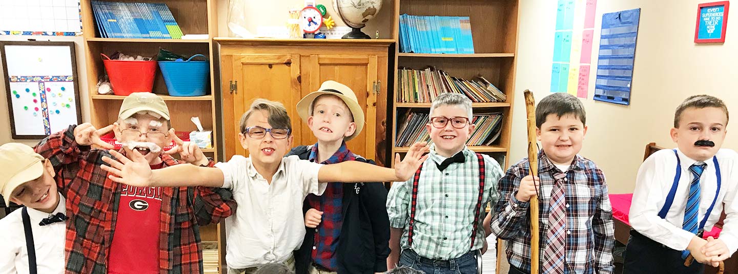 young kids dressed like old people